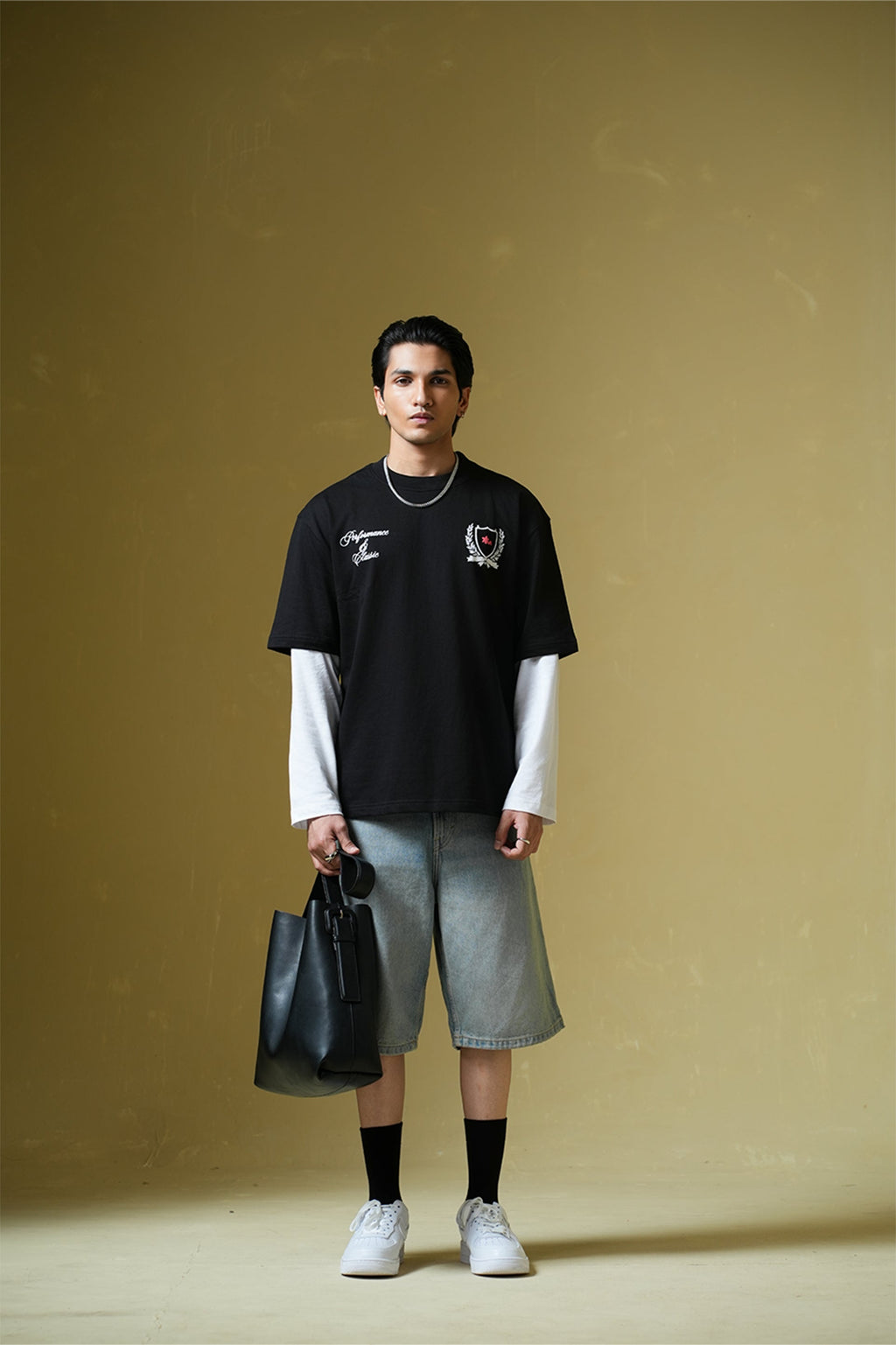 Adrenaline Rush Black Oversized Printed T-Shirt Main Character