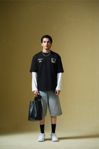 Adrenaline Rush Black Oversized Printed T-Shirt Main Character