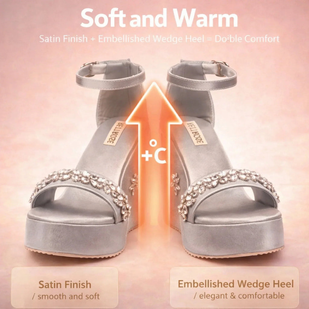 The Delilah Hand Embellished Luxury Wedge Shoe Rettrose