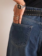 Deep Ocean Blue Washed Ultra Wide Leg Jeans??