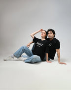 Rose S'il Vous Plait Printed Black T-Shirt Boozee