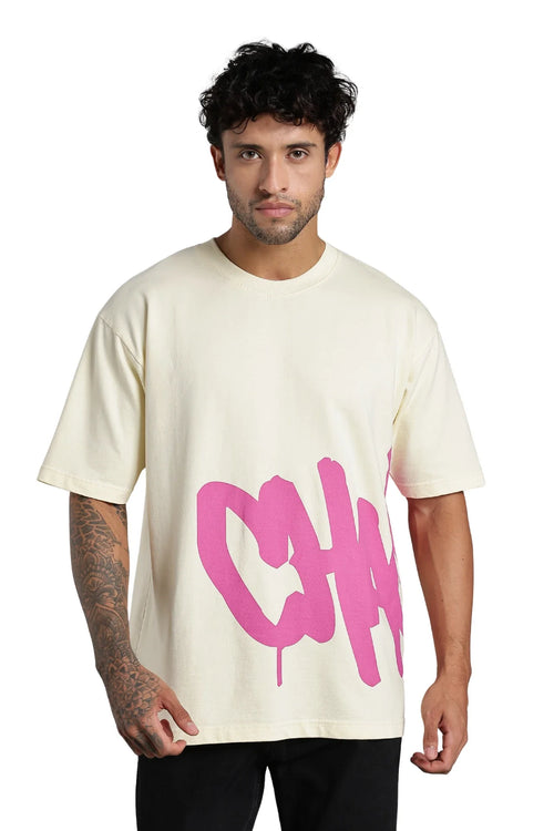 Beige Chaotic Oversized T-Shirt