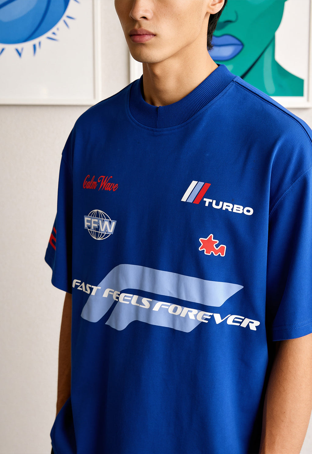 Fast Feel Blue Heavyweight Oversized T-Shirt