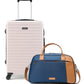 Stark+Verve Combo | Ivory/Grey | Two Tone Medium Hard Luggage with Duffle Bag