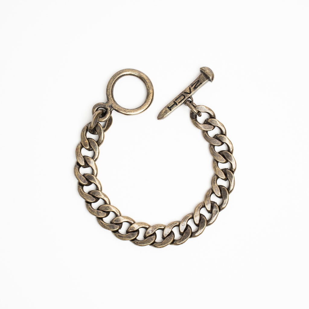 Cuban Chain Bracelet - 10Mm - Rustic Gold Zach