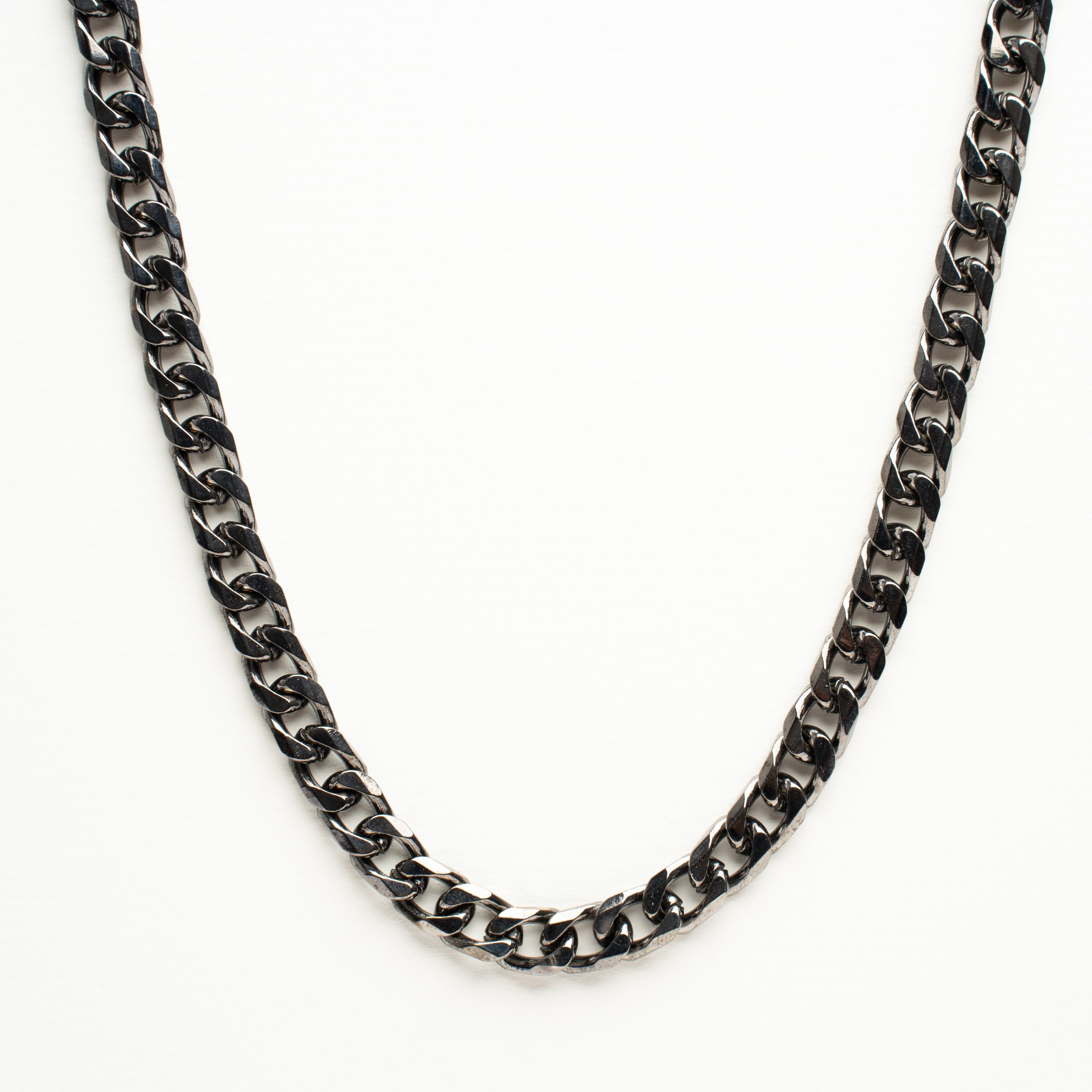 Cuban Neck Chain - 8Mm - Chrome Noir Zach