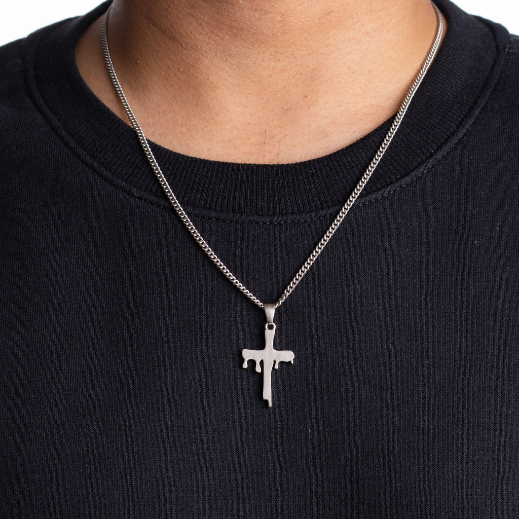 Cross Pendant - Satin Silver