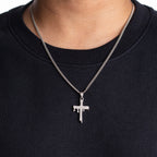 Cross Pendant - Satin Silver