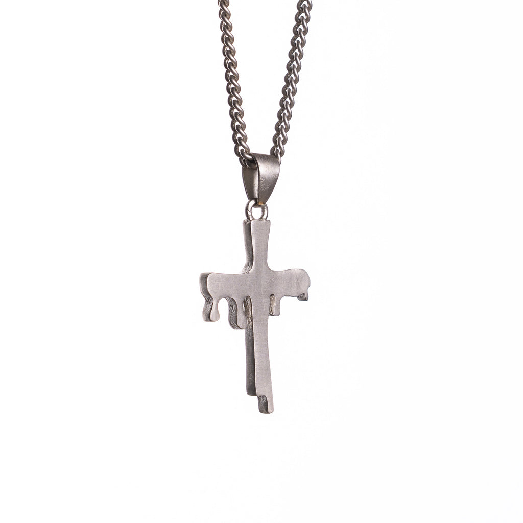 Cross Pendant - Satin Silver