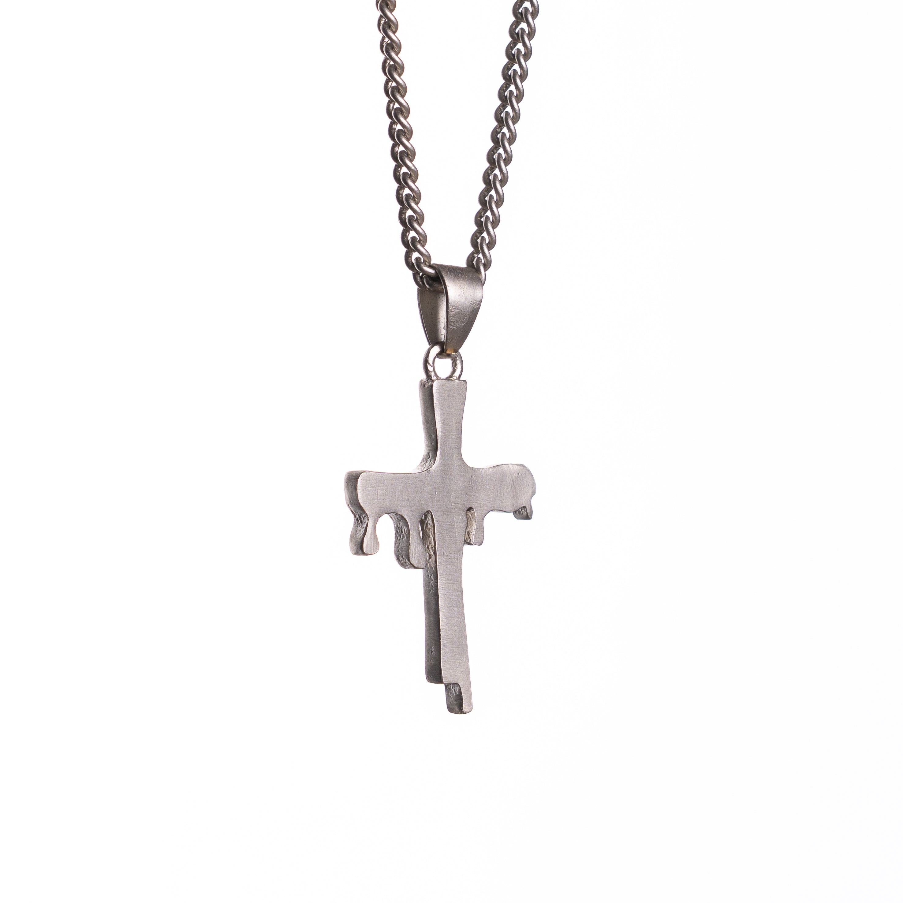 Cross Pendant - Satin Silver
