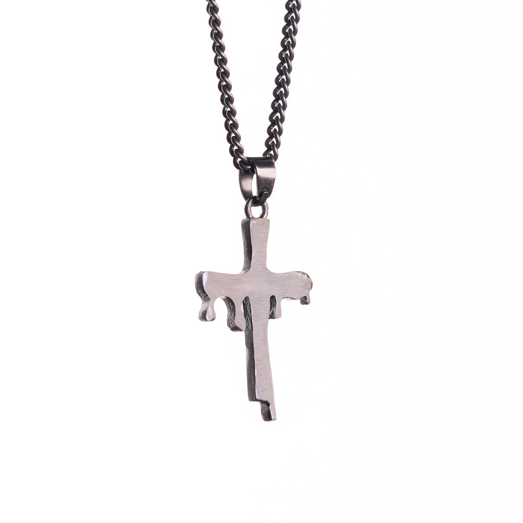 Cross  Pendant - Rhodium Black Zach