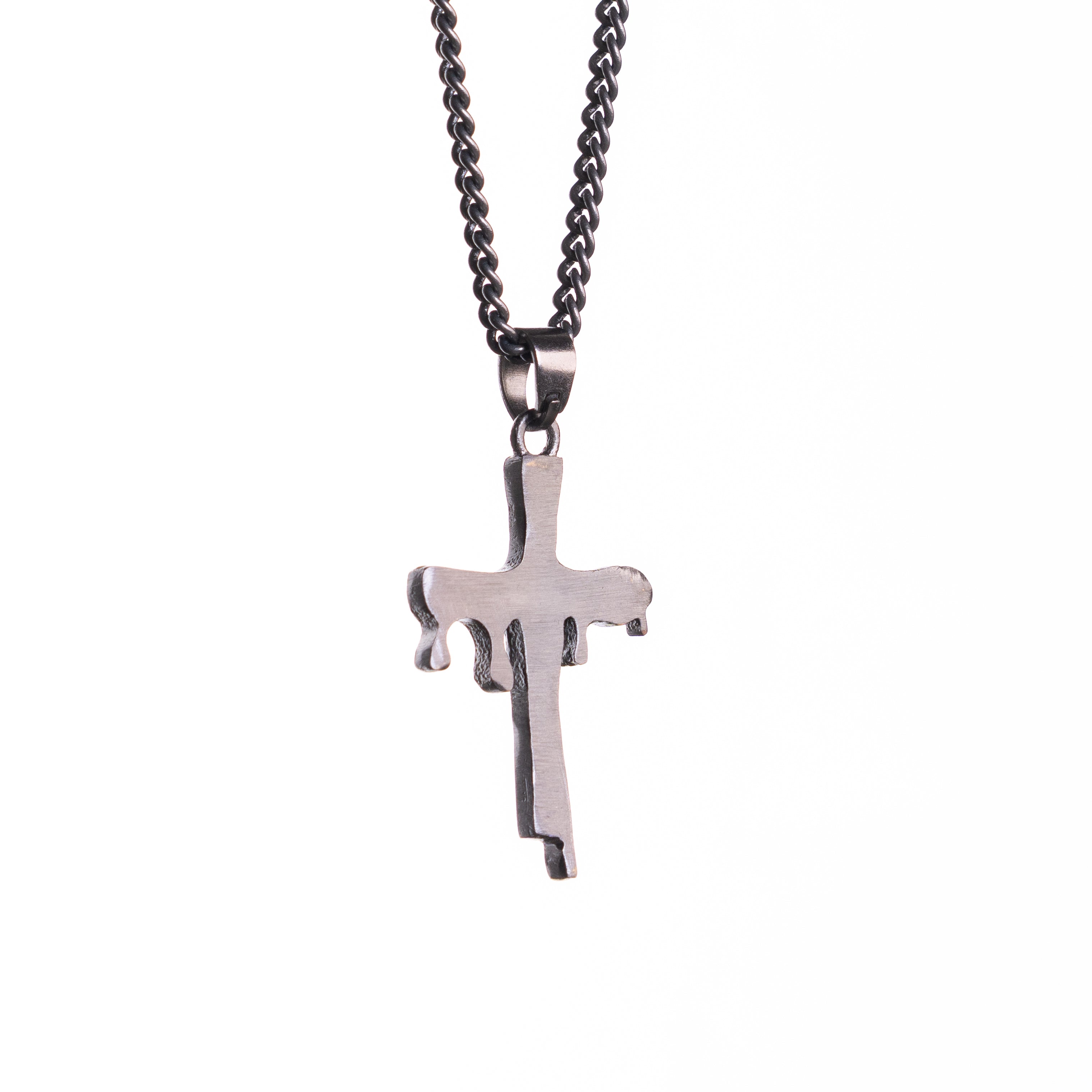 Cross  Pendant - Rhodium Black Zach