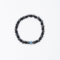 Grey Noir Beaded Bracelet - 6Mm - Elastic Zach
