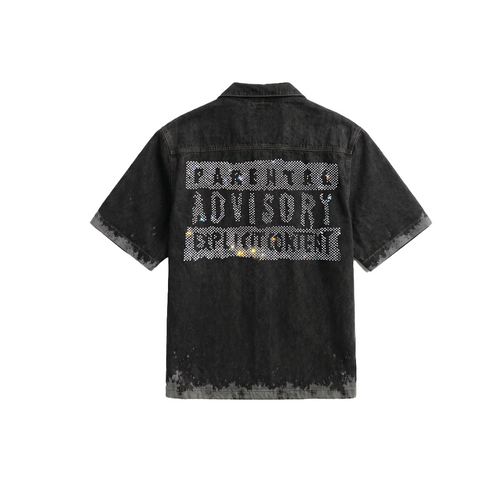 Black Advisory Denim Shirt — Stylera India