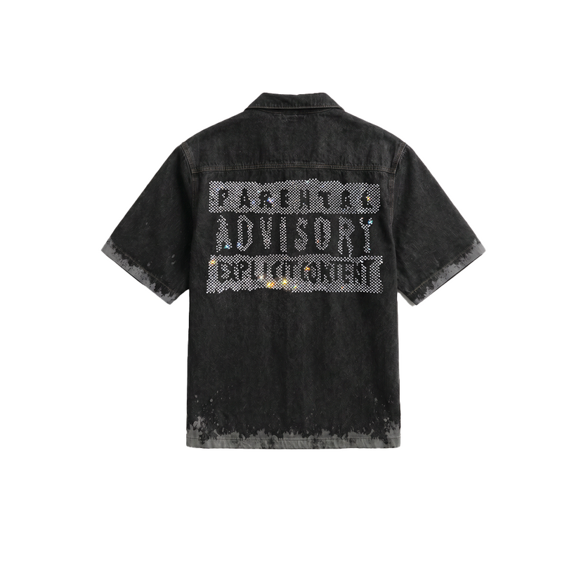 Black Advisory Denim Shirt — Stylera India