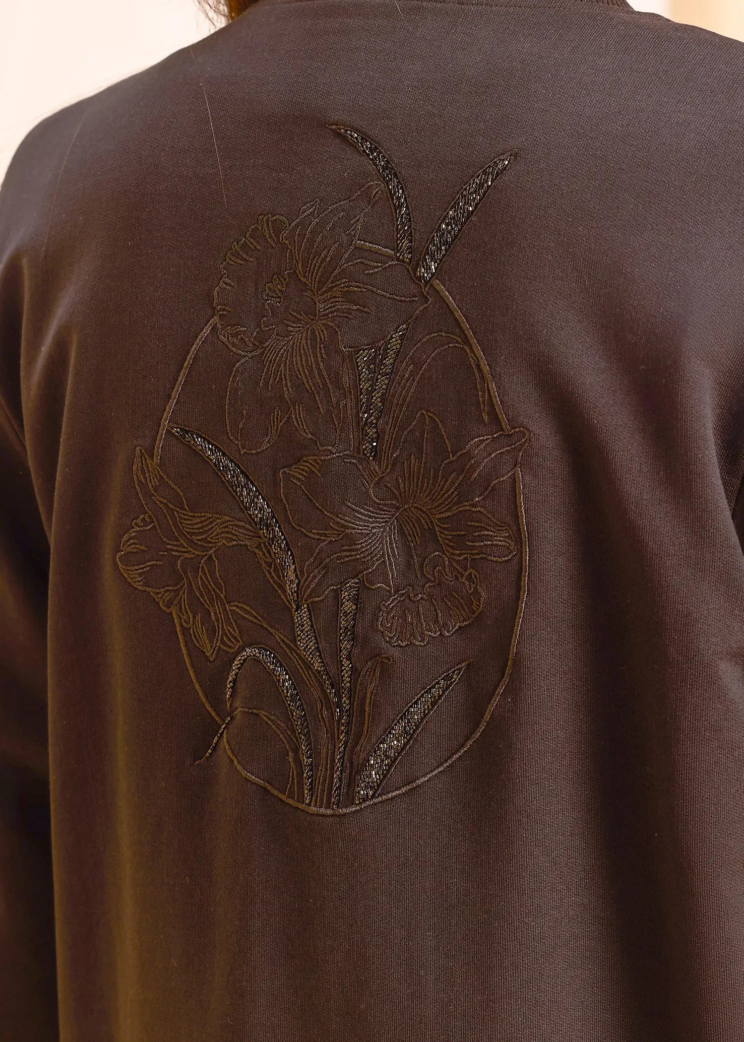 iCotton Embroidered Zipper Jacket Alonge