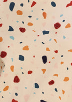 Embroidered Terrazzo iCotton Pouf Sleeve Dress Alonge