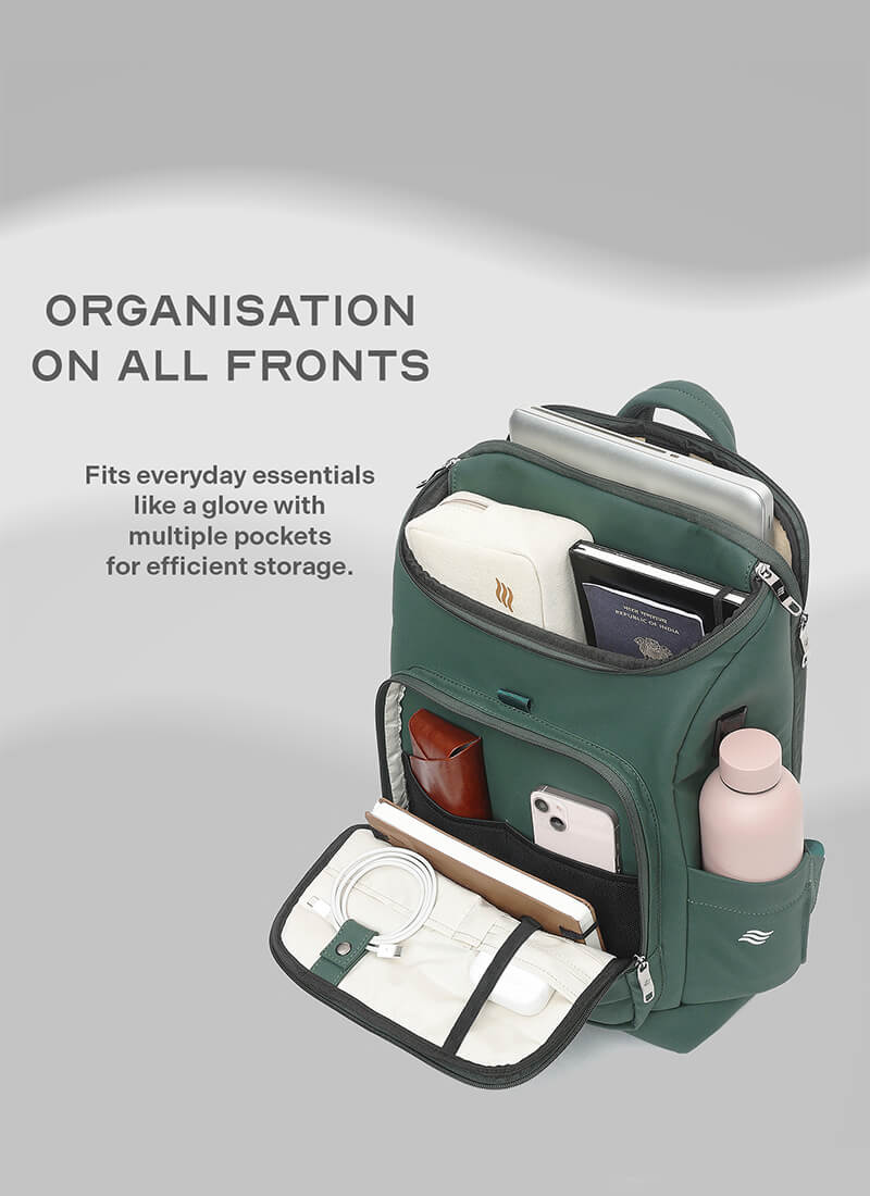 Stark Backpack | Green |  Everyday Laptop Backpack