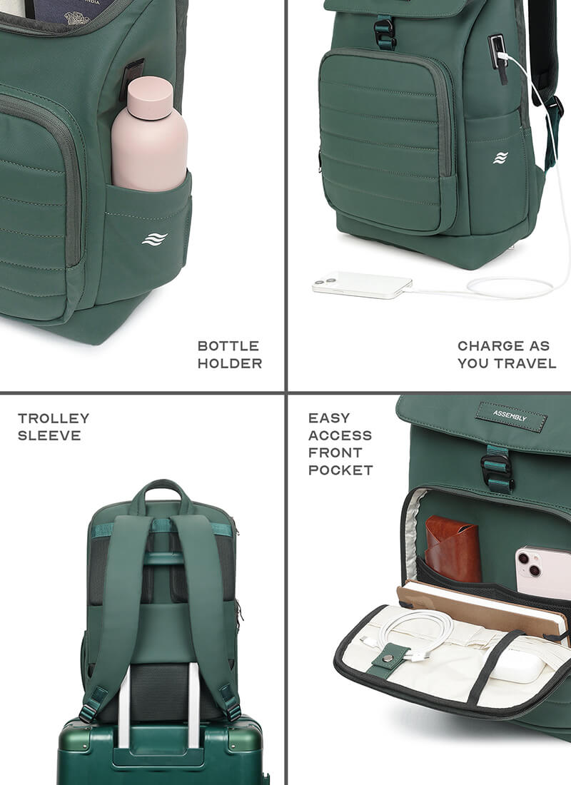 Stark Backpack | Green |  Everyday Laptop Backpack