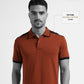 Contrast Shoulder  Brown Polo Shirt