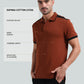 Engyne Supima Cotton Lycra Polo – Contrast Shoulder with Speed Breaker Collar Brown