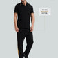 Contrast Cut & Sew Loop Knit Mens Black Track Pants
