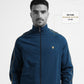 High Neck Contrast Corded Piping Teal Zipper Sweatshirt