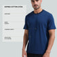 Regular-fit Engyne T-shirt in Supima Cotton Lycra Interlock with Flat-Knit Neck Rib and HD Branding Dark Blue
