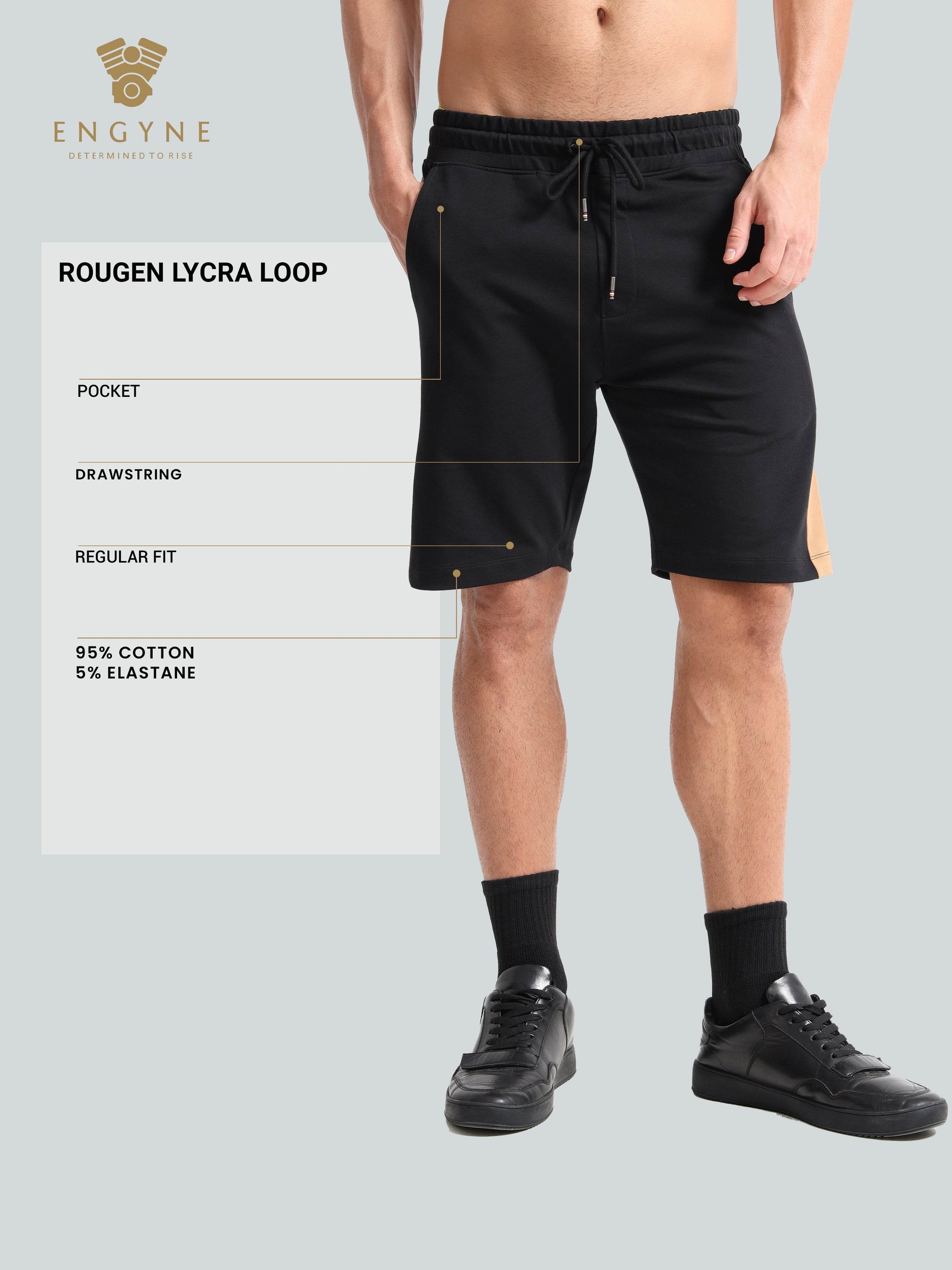 black shorts