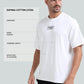 Oversize Determised to Rise Engyne T-Shirt in Supima Cotton Lycra HD print at Front and Pigment Print at Back White