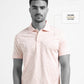  Light Pink Rotary Pigment Printed Men Polo Jersey