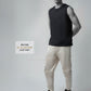 Loop Knit Back Cut-And-Sew Beige Joggers For Men