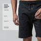Black All-Over Discharge Mens Printed Shorts