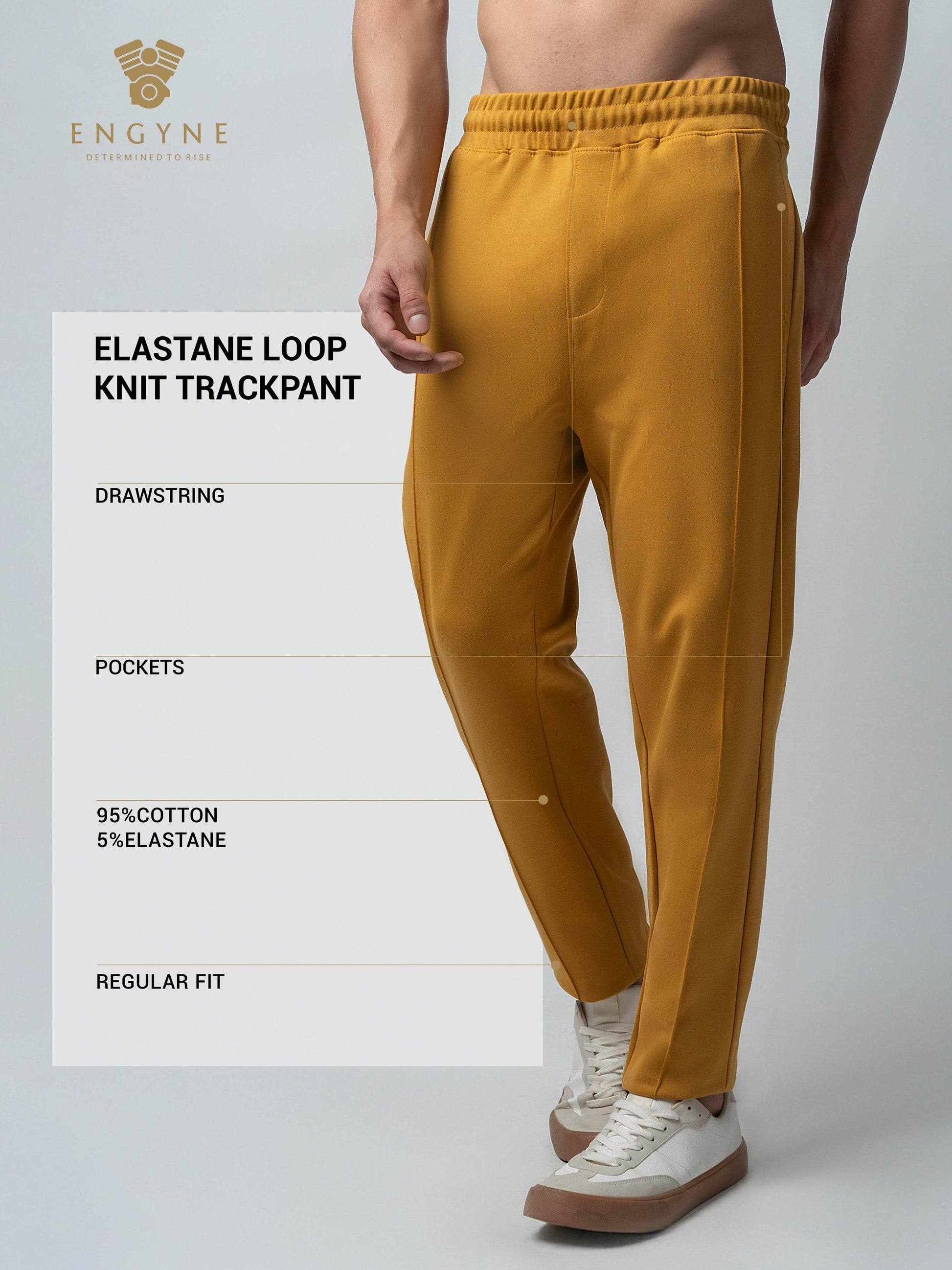 Shop Trendy Yellow Track Pant with Center Pin Tuck element