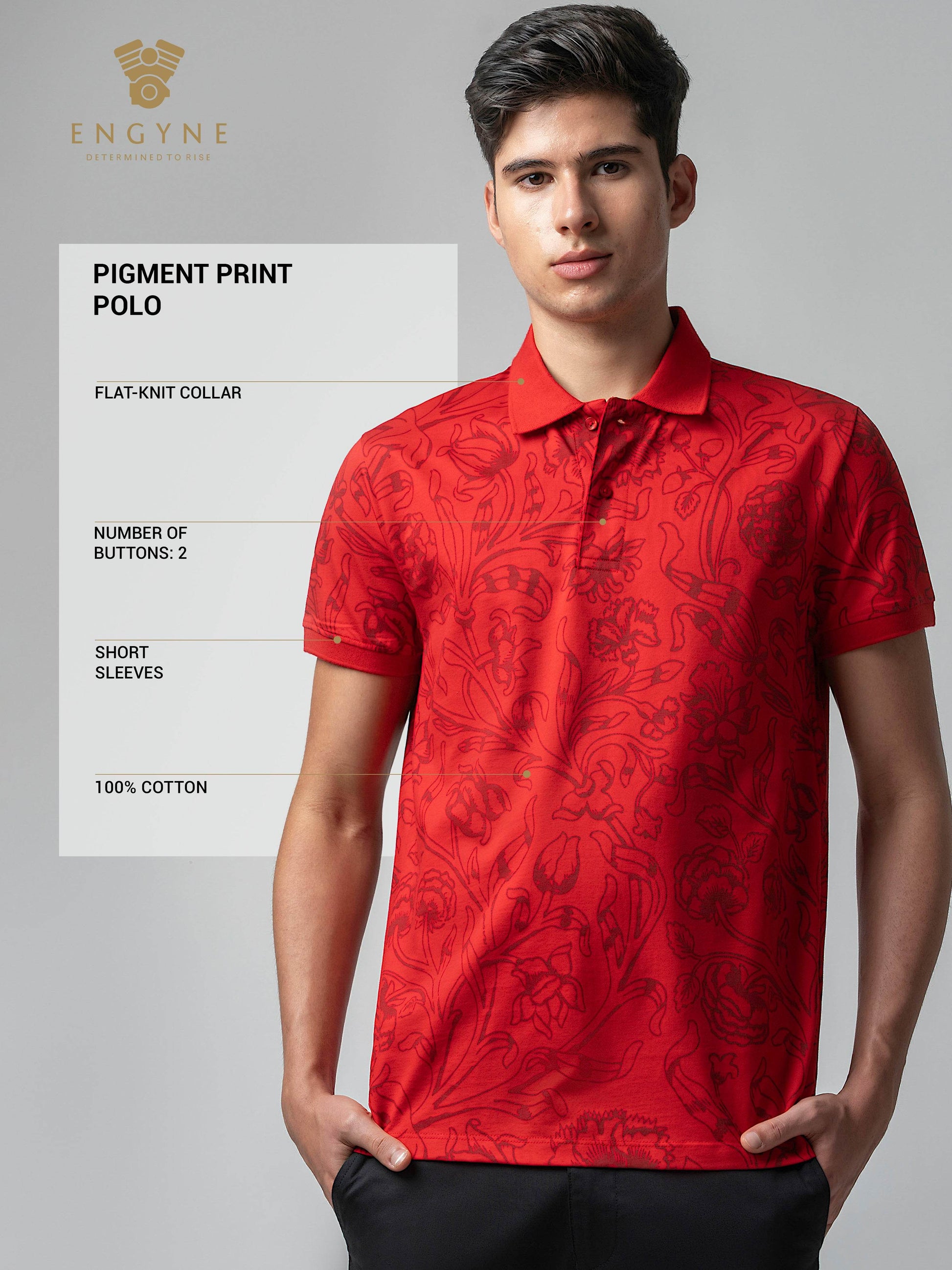 Red polo tshirt for men 