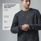 Black Crewneck Sweatshirt with Prints and Side Flag Tape for men
