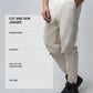 Loop Knit Back Cut-And-Sew Beige Joggers For Men