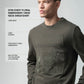 Olive Green Sweatshirt with Floral Chest Embroidery for Men 