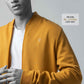 Mustard Gold  Baseball Collar Mens Zip Up Sweatshirts 
