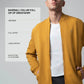 Mustard Gold  Baseball Collar Mens Zip Up Sweatshirts 