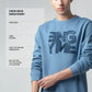 Long Sleeve Sweatshirt with 'Engyne' Embroidery Gasoline