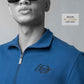 Dark Blue Half Zip Sweater Shirt Silicon HD Chest Print for men