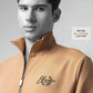 Khaki Half Zip Sweatshirt with Silicon HD Chest Print