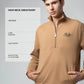 Khaki Half Zip Sweatshirt with Silicon HD Chest Print