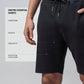 Engyne Black Short Men With Contrast Iconic Emblem Logo