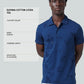 Supima Cotton Interlock with Special Engyne Rotary Print Tech and Honeycomb Textured Collar Dark Blue Polo