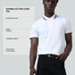 Contrast-Tipped Collar Textured White Polo T Shirt