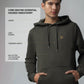 Olive Green Hoodie Sweatshirt with Contrast HD Print