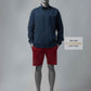 Engyne Essential Shorts with Emblem Logo Cotton Loop Knit Red Men