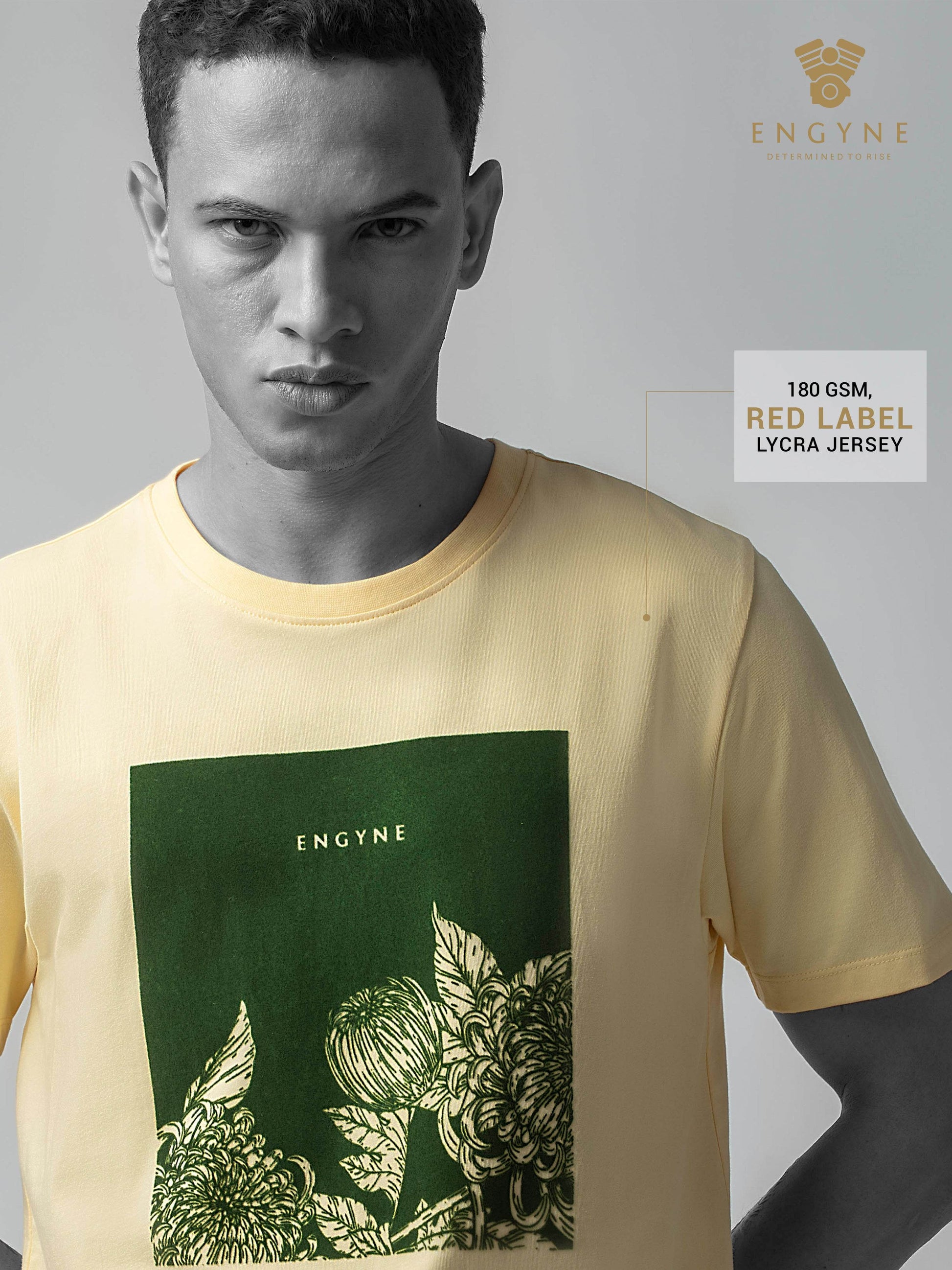 Light yellow cotton lycra t-shirt